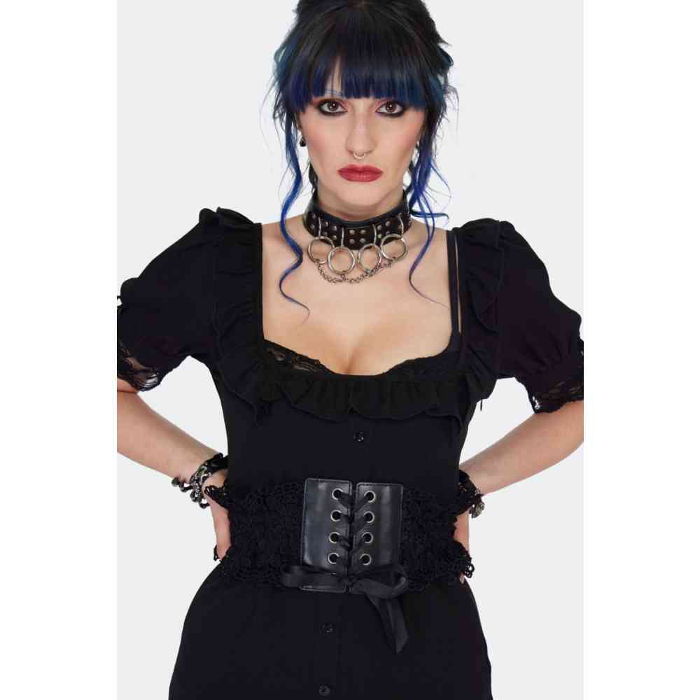 Jawbreaker - Floral Lace Taille riem - Zwart